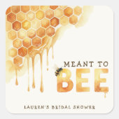 Totaal Bijenkorf Watercolor Bruiloft Feest Vierkante Sticker (Voorkant)