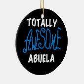 Totaal Blauwe T-shirts Geweldige Abuela en Giften Keramisch Ornament (Rechts)