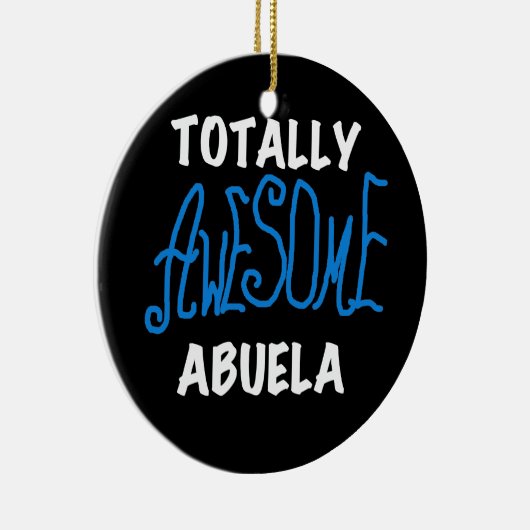 Totaal Blauwe T-shirts Geweldige Abuela en Giften Keramisch Ornament (Rechts)