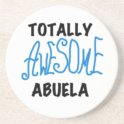 Totaal Blauwe T-shirts Geweldige Abuela en Giften Zandsteen Onderzetter (Voorkant)