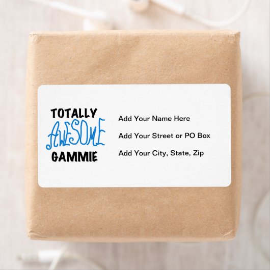 Totaal Blauwe T-shirts Geweldige Gammie en Giften Etiket (Insitu)