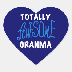 Totaal Blauwe T-shirts Geweldige Granma en Giften Hart Sticker