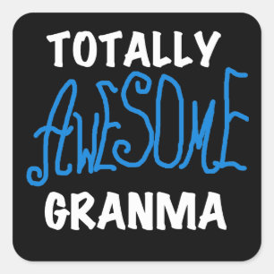 Totaal Blauwe T-shirts Geweldige Granma en Giften Vierkante Sticker