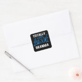Totaal Blauwe T-shirts Geweldige Granma en Giften Vierkante Sticker (Envelop)