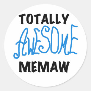 Totaal Blauwe T-shirts Geweldige Memaw en Giften Ronde Sticker