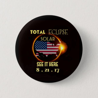 Totaal Buttonnen van de Zonneclipse Partij 21 aug. Ronde Button 5,7 Cm