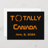 Totaal Canada 2024 Zonsverduistering Briefkaart (Voorkant / Achterkant)