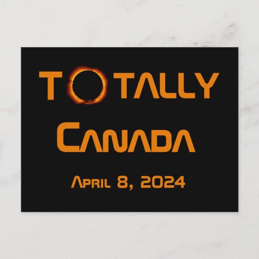 Totaal Canada 2024 Zonsverduistering Briefkaart (Voorkant)