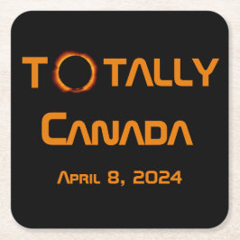 Totaal Canada 2024 Zonsverduistering Kartonnen Onderzetters