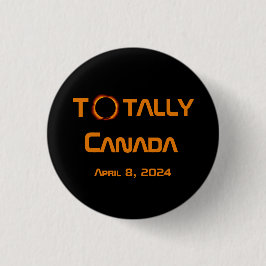 Totaal Canada 2024 Zonsverduistering Ronde Button 3,2 Cm