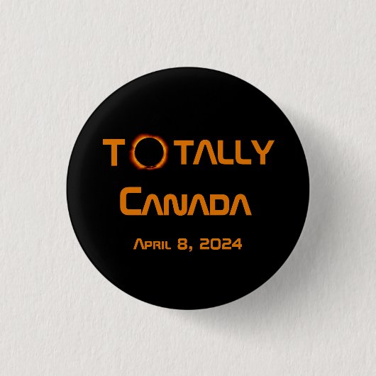 Totaal Canada 2024 Zonsverduistering Ronde Button 3,2 Cm (Voorkant)