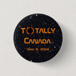 Totaal Canada 2024 Zonsverduistering Ronde Button 3,2 Cm