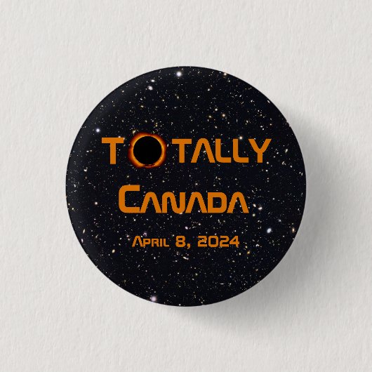 Totaal Canada 2024 Zonsverduistering Ronde Button 3,2 Cm (Voorkant)