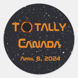 Totaal Canada 2024 Zonsverduistering Ronde Sticker