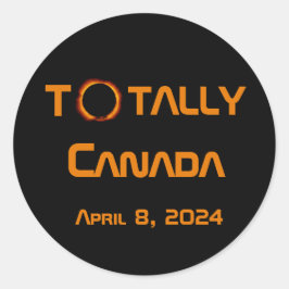 Totaal Canada 2024 Zonsverduistering Ronde Sticker