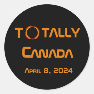 Totaal Canada 2024 Zonsverduistering Ronde Sticker