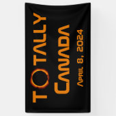 Totaal Canada 2024 Zonsverduistering Spandoek (Verticaal)