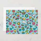 Totaal Cute Doodles briefkaart (Voorkant / Achterkant)