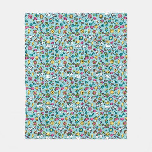 Totaal Cute Doodles Fleece Deken (Voorkant)