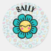 Totaal Cute Doodles Ronde Sticker (Voorkant)