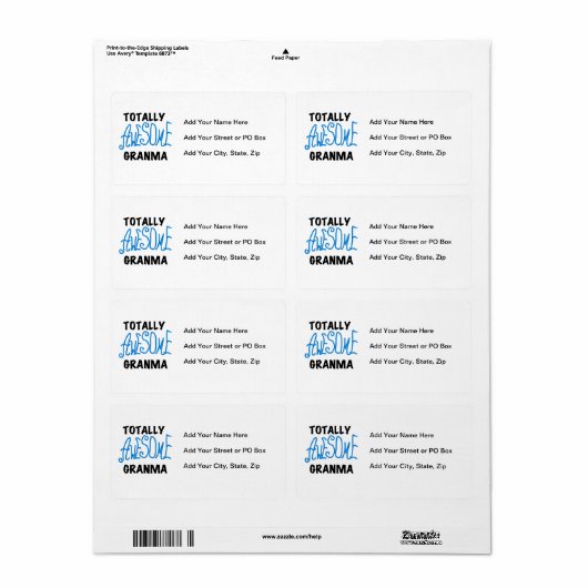 Totaal de Blauwe Giften van T-shirts Geweldige Etiket (Full Sheet)