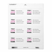 Totaal de Roze Giften van T-shirts Geweldige Etiket (Full Sheet)