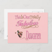 Totaal Fabulous Dochter met Roze Vlinder Briefkaart (Voorkant / Achterkant)