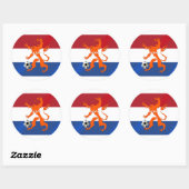 Totaal football voetbal Oranje Nederlandse leeuw Ronde Sticker (Vel)