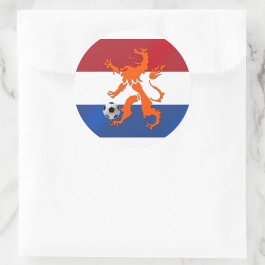 Totaal football voetbal Oranje Nederlandse leeuw Ronde Sticker (Tas)