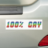 Totaal Gay Pride Rainbow Typografie LGBTQ Bumpersticker (Op auto)