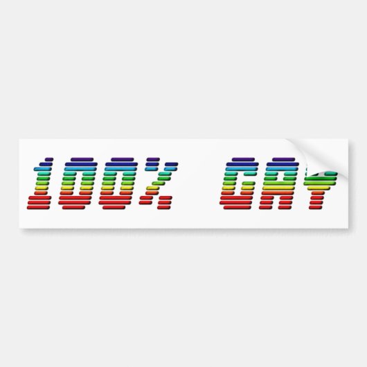 Totaal Gay Pride Rainbow Typografie LGBTQ Bumpersticker (Voorkant)
