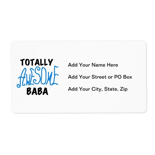 Totaal Geweldige Baba Tshirts en geschenken Etiket (Voorkant)