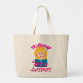 Totaal Geweldige leesboek Eighties Fun Grote Tote Bag (Achterkant)