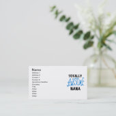 Totaal Geweldige Nana Blue T-shirts en Giften Visitekaartje (Staand voorkant)