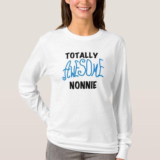 Totaal Geweldige Nonnie Blue Tekst Tshirts en gesc (Voorkant)