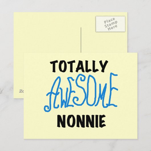 Totaal Geweldige Nonnie Blue Tekst Tshirts en gesc Briefkaart (Voorkant / Achterkant)