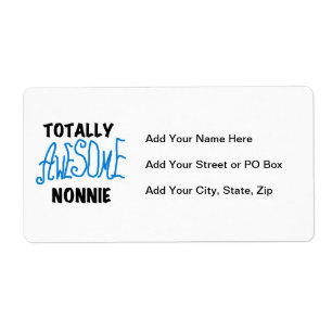 Totaal Geweldige Nonnie Blue Tekst Tshirts en gesc Etiket