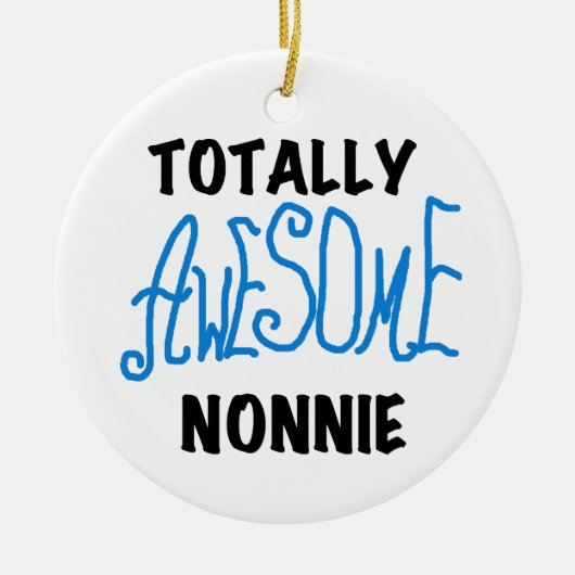 Totaal Geweldige Nonnie Blue Tekst Tshirts en gesc Keramisch Ornament (Voorkant)
