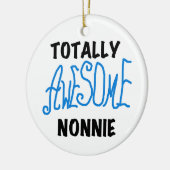 Totaal Geweldige Nonnie Blue Tekst Tshirts en gesc Keramisch Ornament (Links)