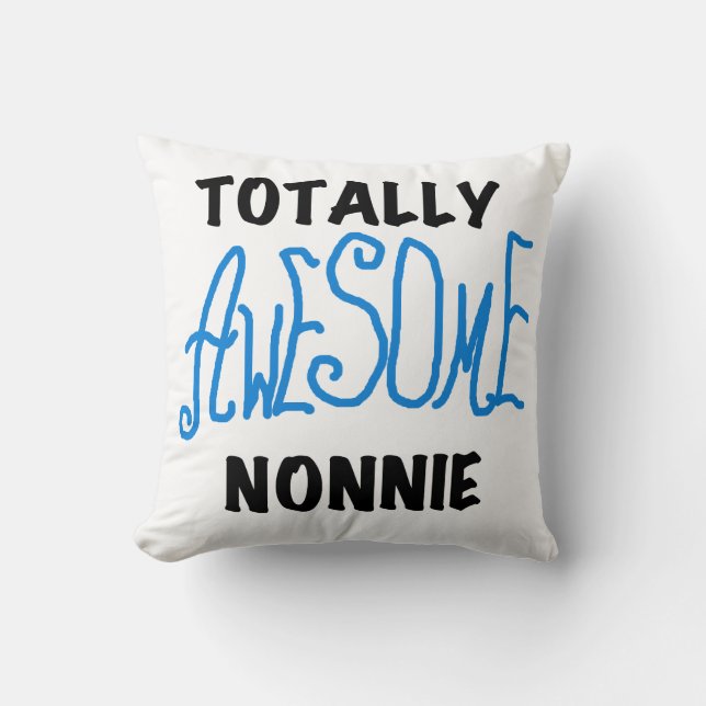 Totaal Geweldige Nonnie Blue Tekst Tshirts en gesc Kussen (Voorkant)