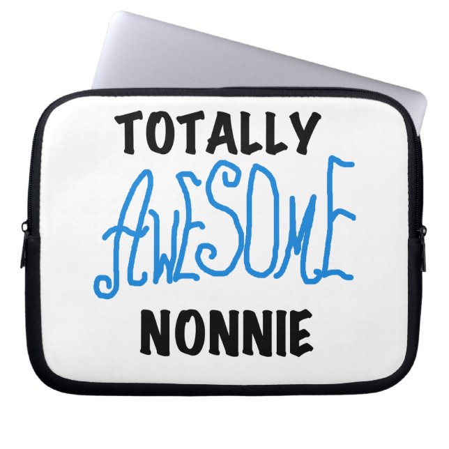 Totaal Geweldige Nonnie Blue Tekst Tshirts en gesc Laptop Sleeve (Voorkant)