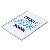 Totaal Geweldige Nonnie Blue Tekst Tshirts en gesc Notitieboek (Linkerzijde)