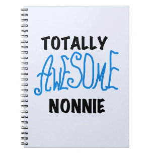 Totaal Geweldige Nonnie Blue Tekst Tshirts en gesc Notitieboek