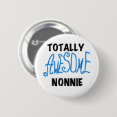 Totaal Geweldige Nonnie Blue Tekst Tshirts en gesc Ronde Button 5,7 Cm (Voorkant /achterkant)