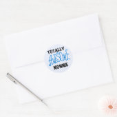 Totaal Geweldige Nonnie Blue Tekst Tshirts en gesc Ronde Sticker (Envelop)