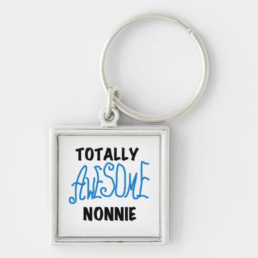 Totaal Geweldige Nonnie Blue Tekst Tshirts en gesc Sleutelhanger (Voorkant)