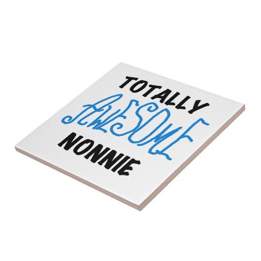 Totaal Geweldige Nonnie Blue Tekst Tshirts en gesc Tegeltje (Zijkant)