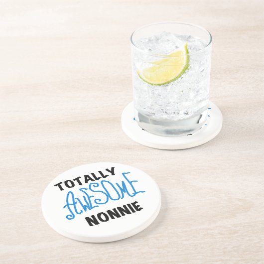 Totaal Geweldige Nonnie Blue Tekst Tshirts en gesc Zandsteen Onderzetter (Zijkant)