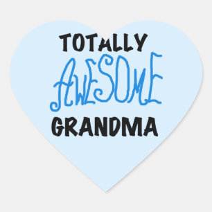 Totaal Geweldige Oma - Blauwe T-shirts en Giften Hart Sticker
