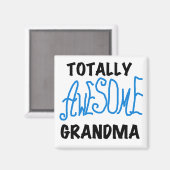 Totaal Geweldige Oma - Blauwe T-shirts en Giften Magneet (Voorkant / Achterkant)